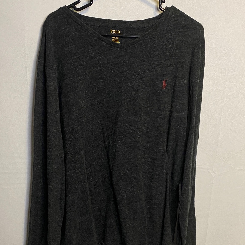 Polo by Ralph Lauren Charcoal Long Sleeve Men's Tee